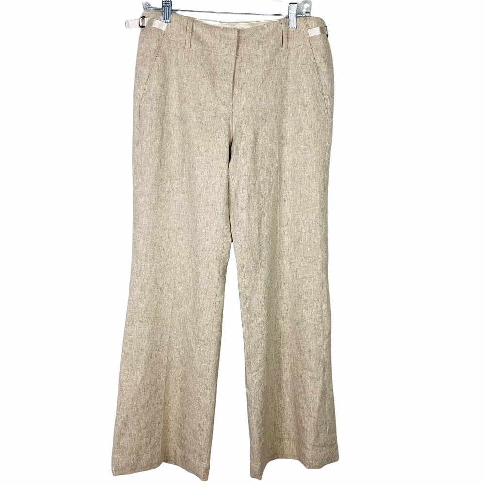 Ann Taylor Beige Neutral Wide Leg Wool Pants Sz 6